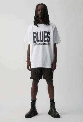 CLUB T-SHIRT - CARLTON BLUES - WHITE