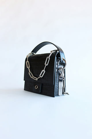 Meta Bag - Croc Black