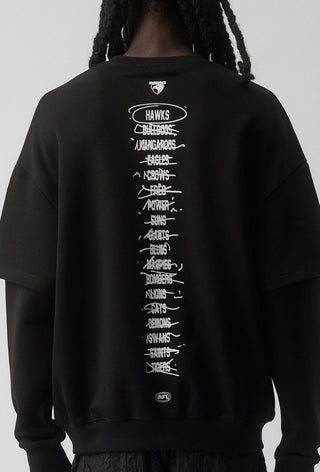 HIT LIST SWEATER - HAWTHORN HAWKS - BLACK