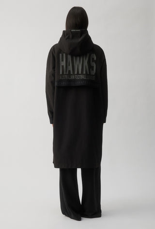 HAWTHORN HAWKS - LONG WINDBREAKER JACKET - BLACK