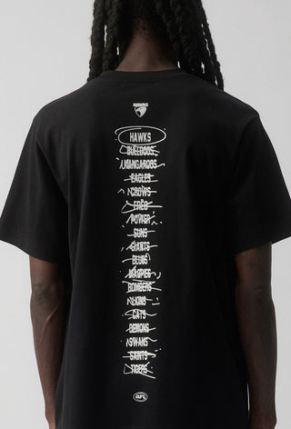 HIT LIST T-SHIRT - HAWTHORN HAWKS - BLACK