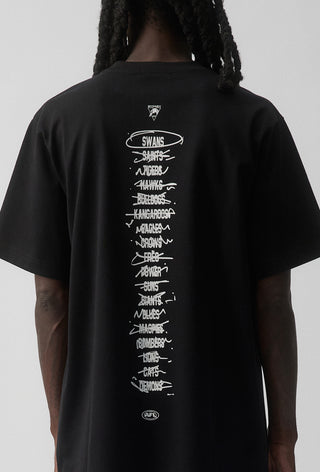HIT LIST T-SHIRT -SYDNEY SWANS - BLACK