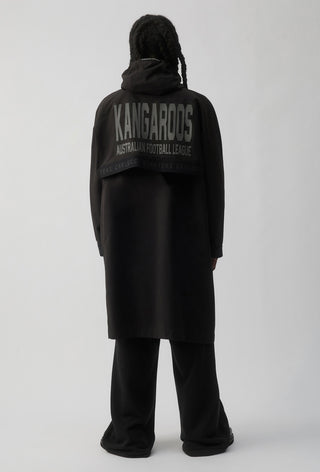 NORTH MELBOURNE KANGAROOS - LONG WINDBREAKER JACKET - BLACK
