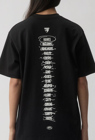 HIT LIST T-SHIRT - HAWTHORN HAWKS - BLACK