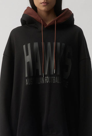 CLUB HOODIE - HAWTHORN HAWKS - BLACK