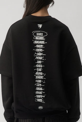 HIT LIST SWEATER - HAWTHORN HAWKS - BLACK