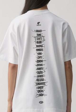 HIT LIST T-SHIRT - GWS GIANTS - WHITE