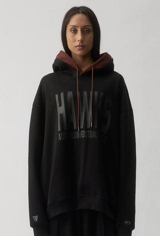 CLUB HOODIE - HAWTHORN HAWKS - BLACK