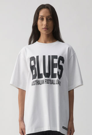 CLUB T-SHIRT - CARLTON BLUES - WHITE