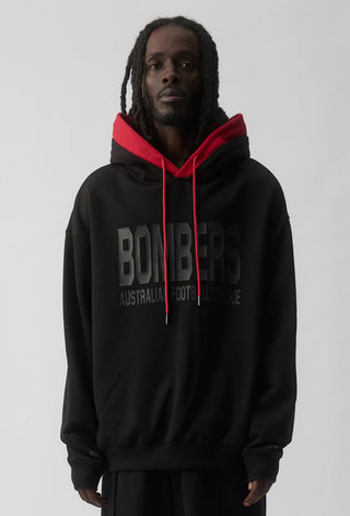 CLUB HOODIE - ESSENDON BOMBERS - BLACK