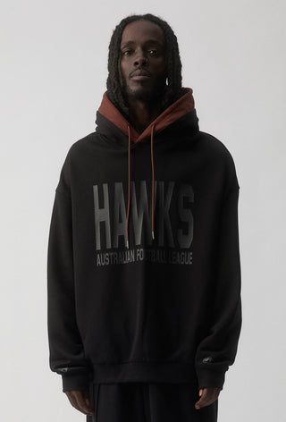 CLUB HOODIE - HAWTHORN HAWKS - BLACK