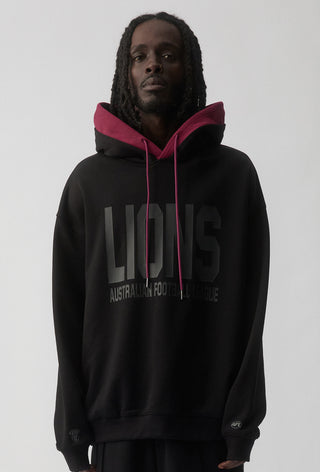 CLUB HOODIE - BRISBANE LIONS  - BLACK