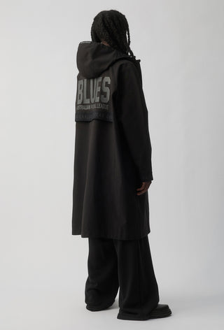 CARLTON BLUES - LONG WINDBREAKER JACKET - BLACK
