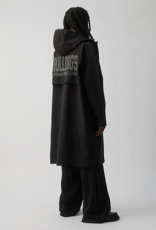 WESTERN BULLDOGS  - LONG WINDBREAKER JACKET - BLACK