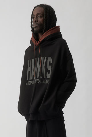 CLUB HOODIE - HAWTHORN HAWKS - BLACK