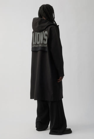 BRISBANE LIONS - LONG WINDBREAKER JACKET - BLACK