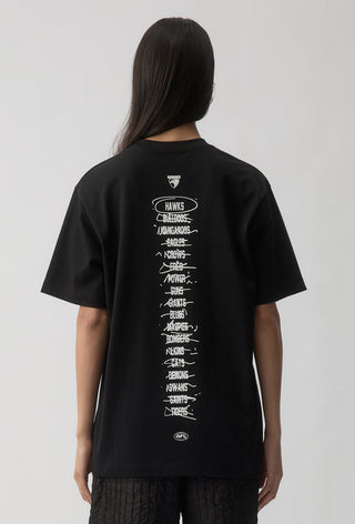 HIT LIST T-SHIRT - HAWTHORN HAWKS - BLACK