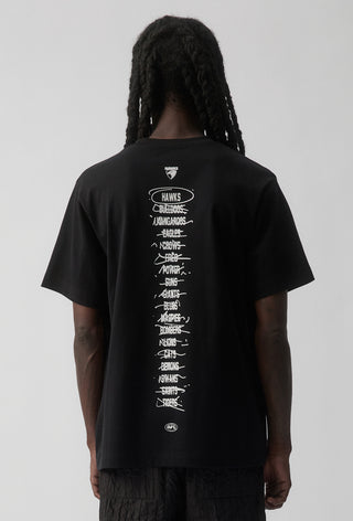 HIT LIST T-SHIRT - HAWTHORN HAWKS - BLACK