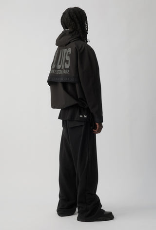 CARLTON BLUES - SHORT WINDBREAKER JACKET - BLACK