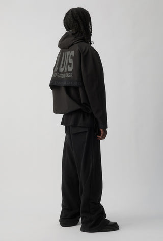 CARLTON BLUES - SHORT WINDBREAKER JACKET - BLACK
