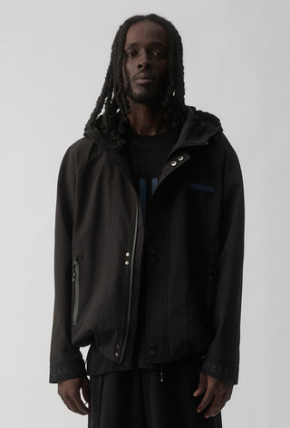 CARLTON BLUES - SHORT WINDBREAKER JACKET - BLACK