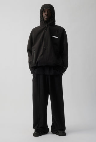 COLLINGWOOD MAGPIES - SHORT WINDBREAKER JACKET - BLACK