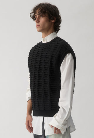 Vertebrae Knit Vest - Black