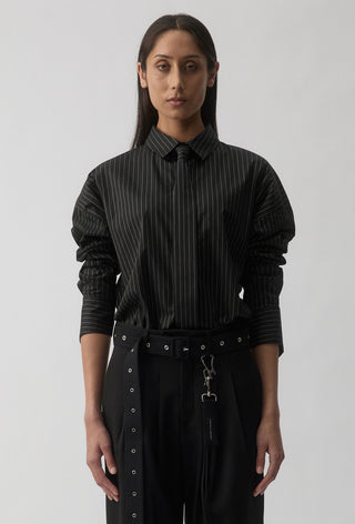 Macro Shirt – Black Pinstripe