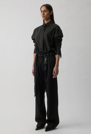 Macro Shirt – Black Pinstripe