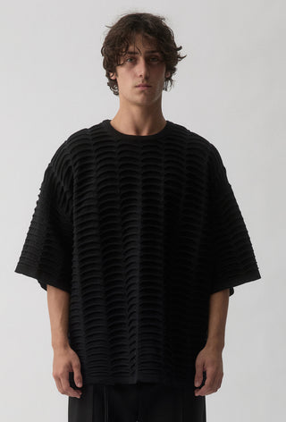Vertebrae Knit Tee - Black