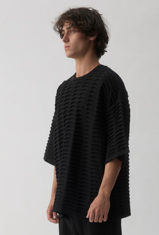 Vertebrae Knit Tee - Black