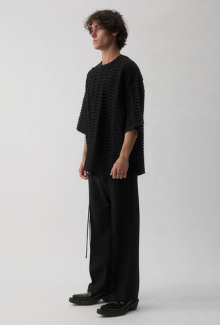 Vertebrae Knit Tee - Black