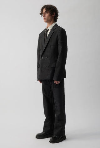 Re-Worn Macro Blazer - Charcoal Pinstripe