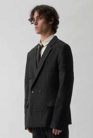 Re-Worn Macro Blazer - Charcoal Pinstripe