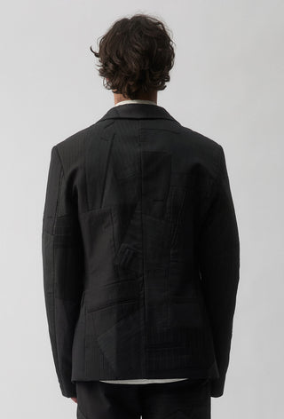 Re-Worn Macro Blazer - Charcoal Pinstripe