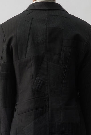 Re-Worn Macro Blazer - Charcoal Pinstripe