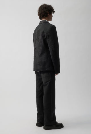 Re-Worn Macro Blazer - Charcoal Pinstripe