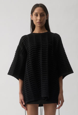 Vertebrae Knit Tee - Black