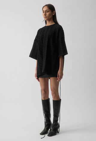 Vertebrae Knit Tee - Black