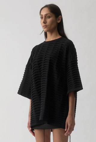 Vertebrae Knit Tee - Black