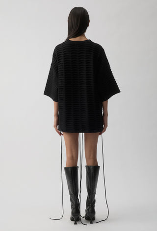 Vertebrae Knit Tee - Black