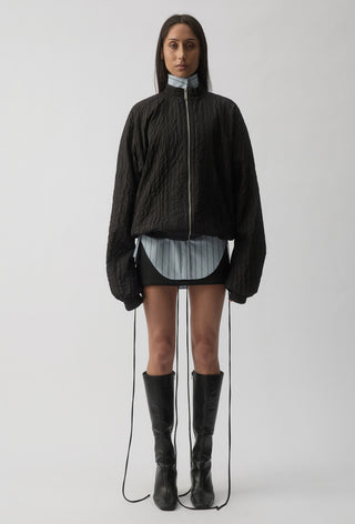 ORCHID BOMBER JACKET - Black