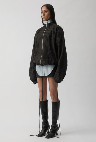 ORCHID BOMBER JACKET - Black