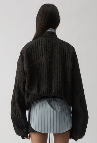 ORCHID BOMBER JACKET - Black