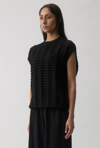 Vertebrae Knit Vest - Black