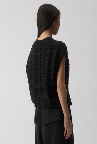 Vertebrae Knit Vest - Black