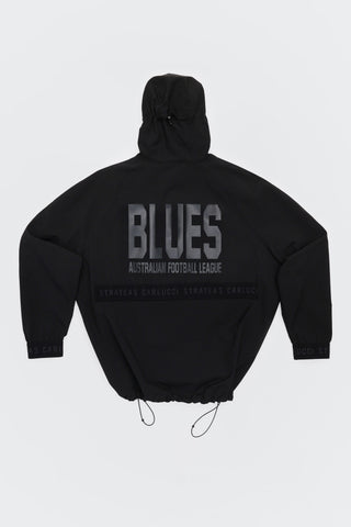 CARLTON BLUES - SHORT WINDBREAKER JACKET - BLACK