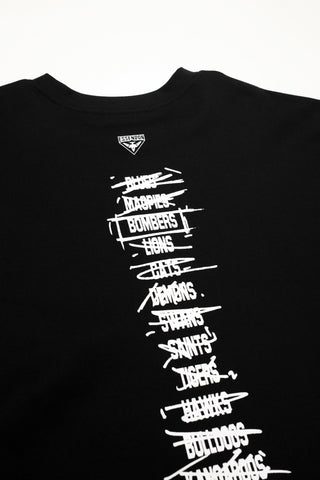 HIT LIST T-SHIRT - ESSENDON BOMBERS - BLACK