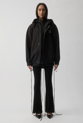 STRAP BOMBER JACKET - Black