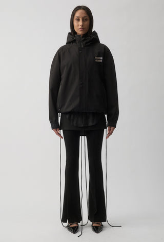 STRAP BOMBER JACKET - Black